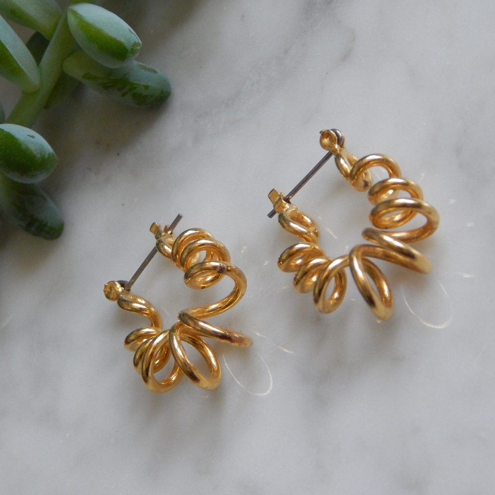 Gold-tone squiggle earrings
